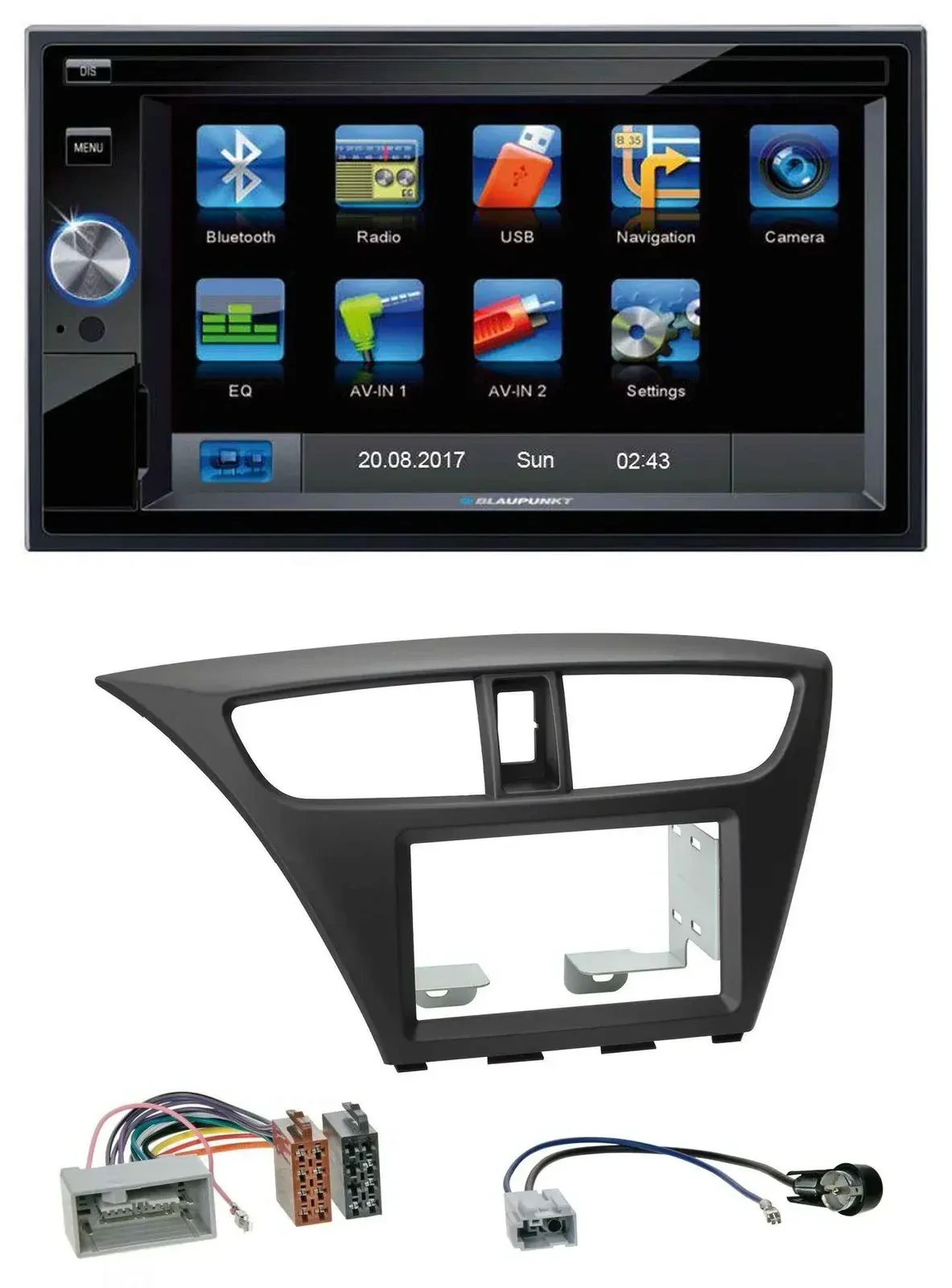 Blaupunkt SD Bluetooth 2DIN MP3 USB AUX Autoradio für Honda Civic Hatchback ab 1