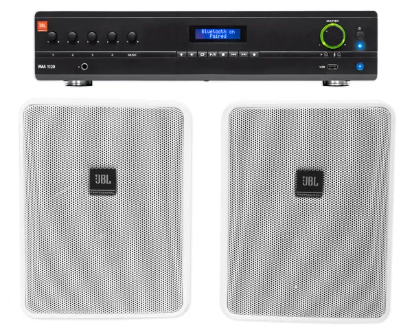 Настенная акустика JBL Control 25-1 White с усилителем (пара)