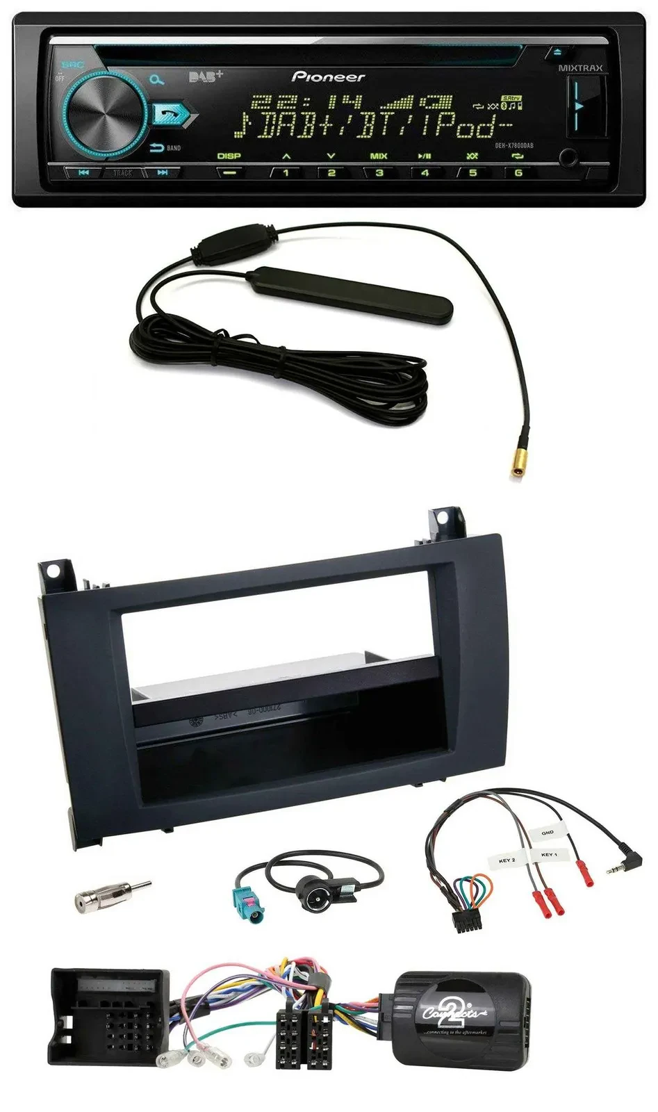 Автомагнитола для Mercedes SLK R171 (2004–2011) Pioneer CD/MP3, DAB, USB, поддержка управления на руле