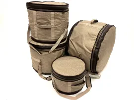 Barton GSP Premium 4-Piece Drum Bag Set 10x7/12x8/16x16/20x14 Tawny Brown Oxford