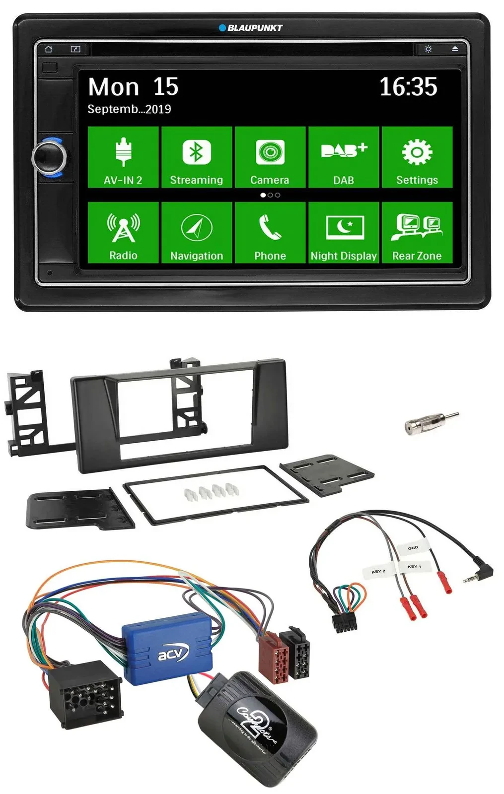 Blaupunkt Bluetooth 2DIN Lenkrad DAB USB TMC Navigation für BMW 5er E39 96-04 Ak