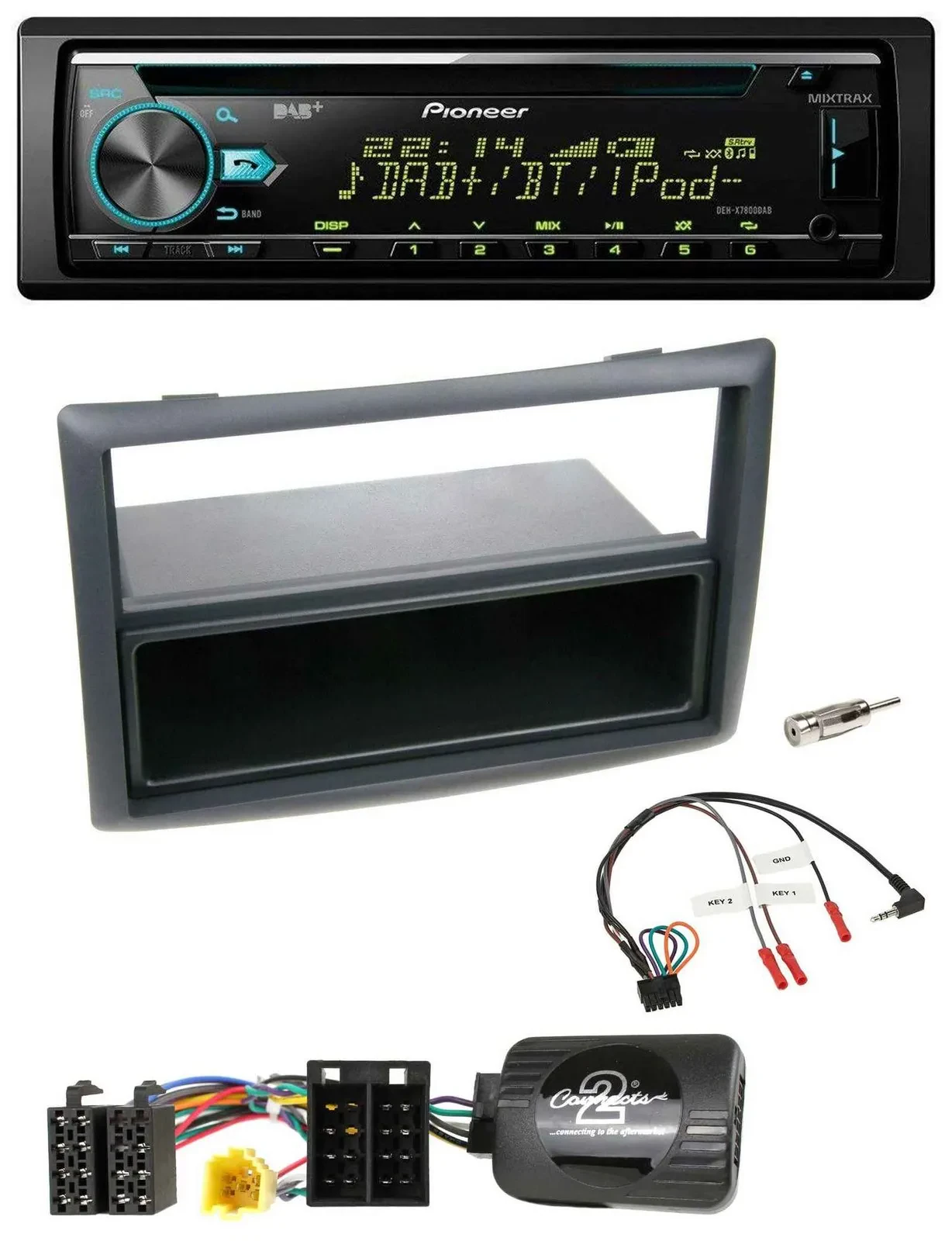 Автомагнитола для Renault Megane 2007–2008 Pioneer DAB CD USB Bluetooth, черная