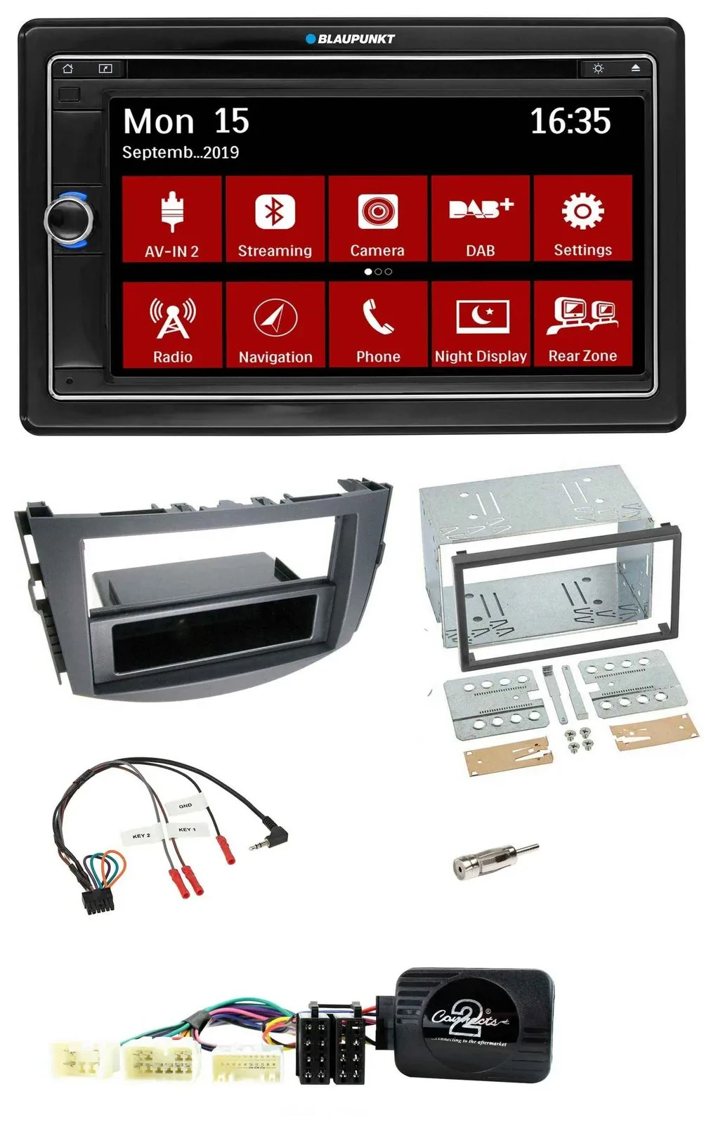 Blaupunkt Lenkrad DAB TMC 2DIN USB Bluetooth Navigation für Toyota RAV 4 2006-20