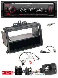 Автомагнитола Kenwood Bluetooth USB DAB для Hyundai i20 (2009–2011), черная, резиновое покрытие