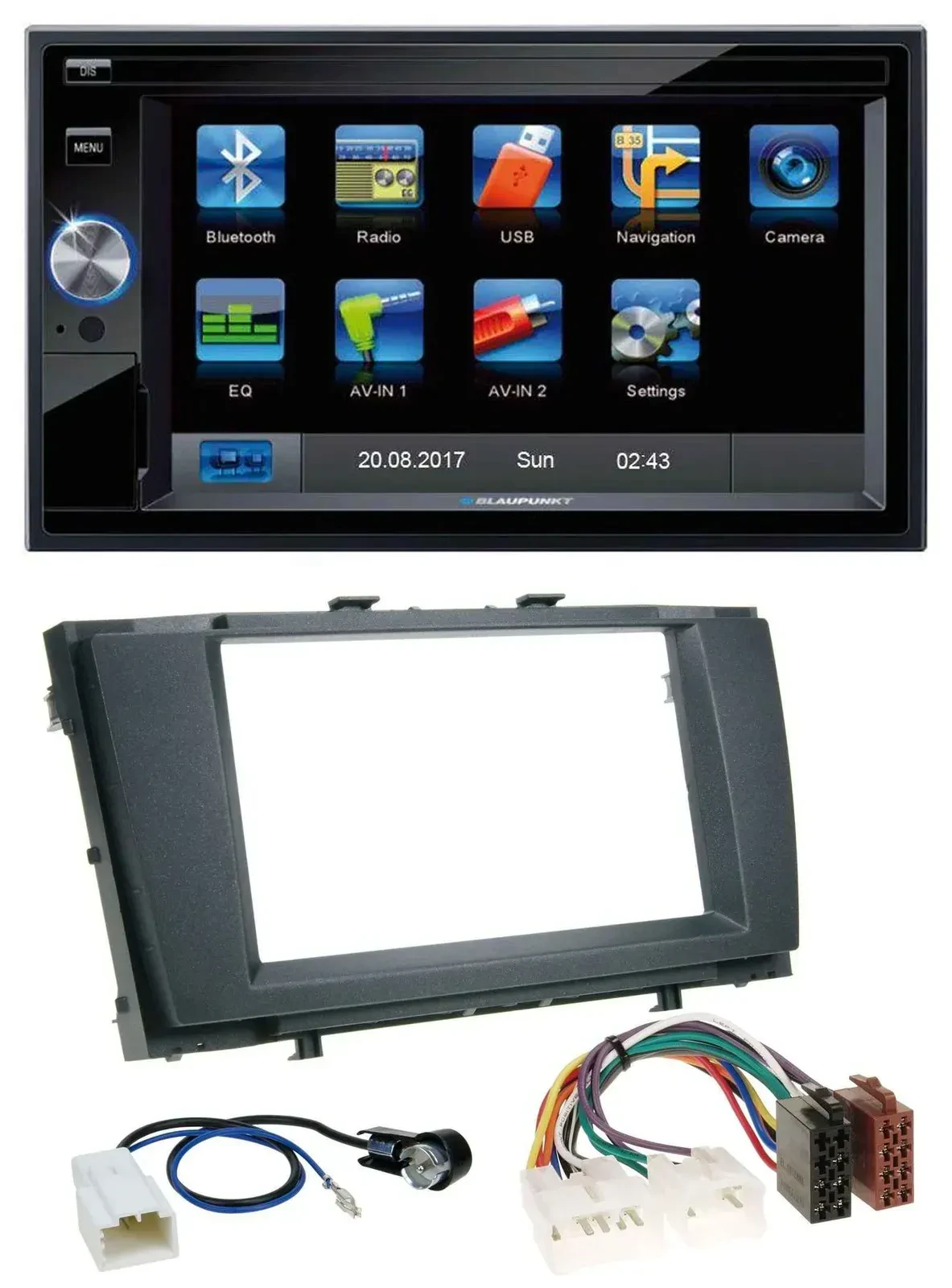 Blaupunkt SD Bluetooth 2DIN MP3 USB AUX Autoradio für Toyota Avensis 2009-2015