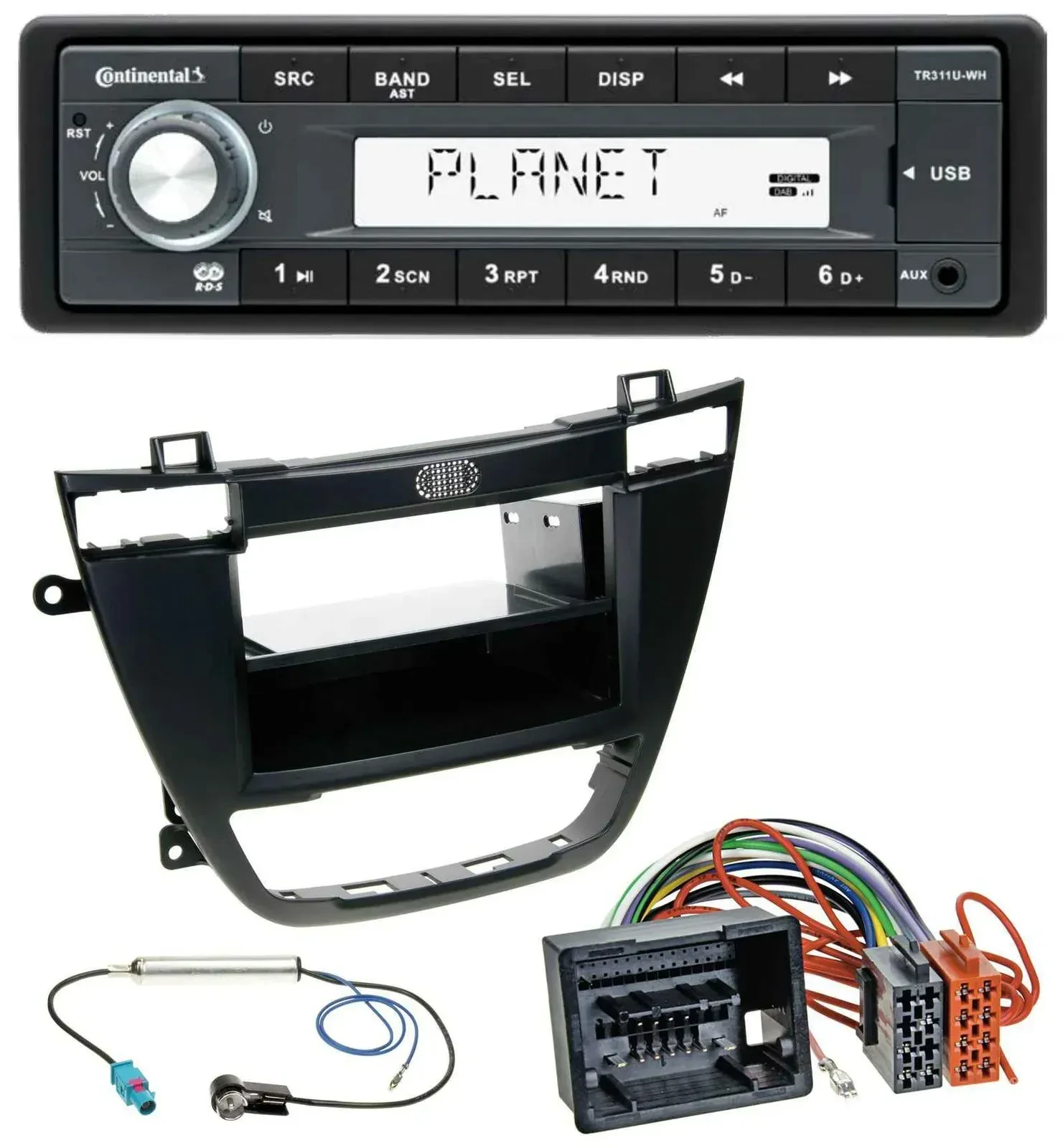 Continental USB MP3 AUX 1DIN Autoradio für Opel Insignia 2008-2013 schwarz