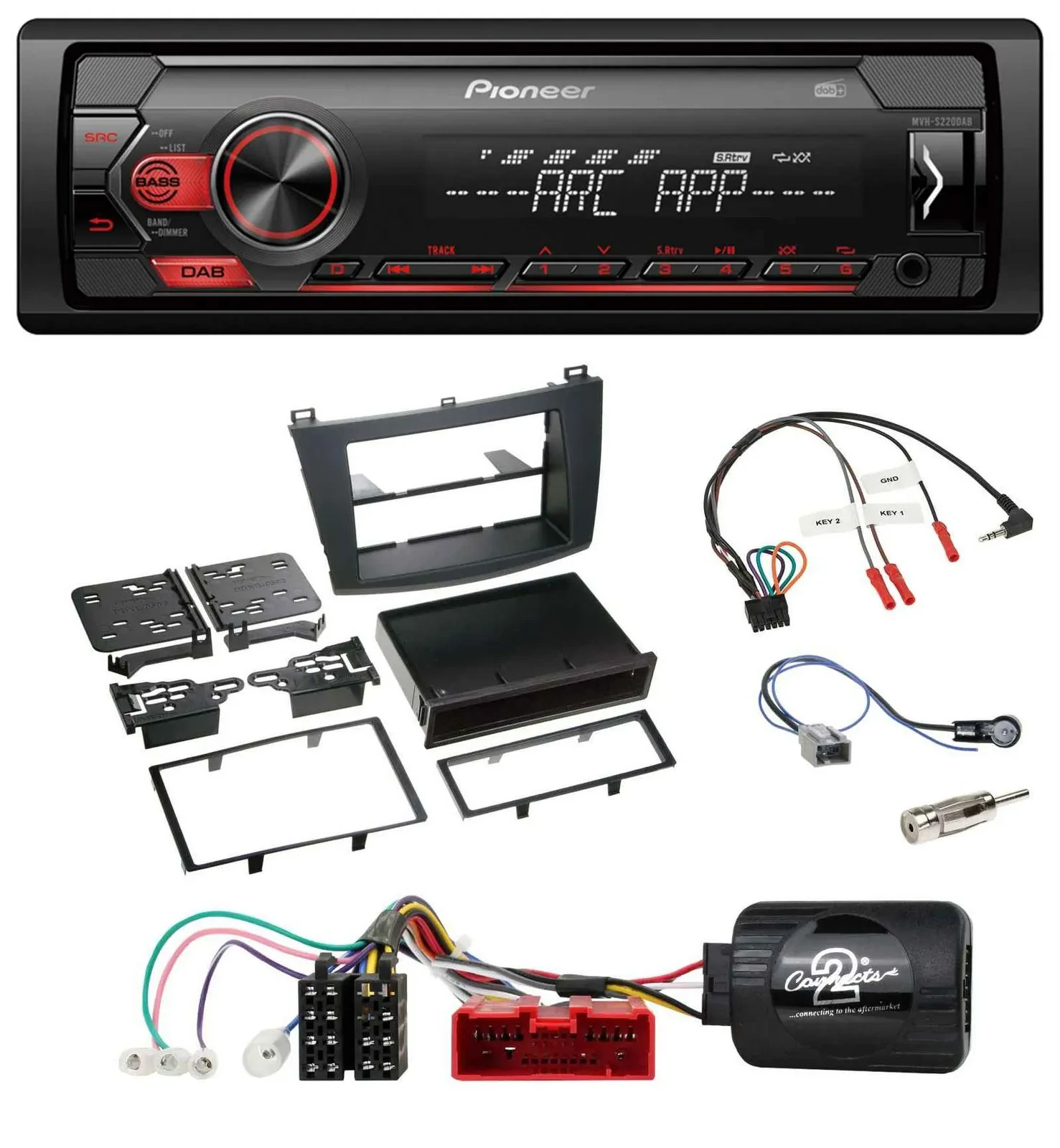 Pioneer DAB 1DIN MP3 Lenkrad USB Autoradio für Mazda 3 2009-2013 analog