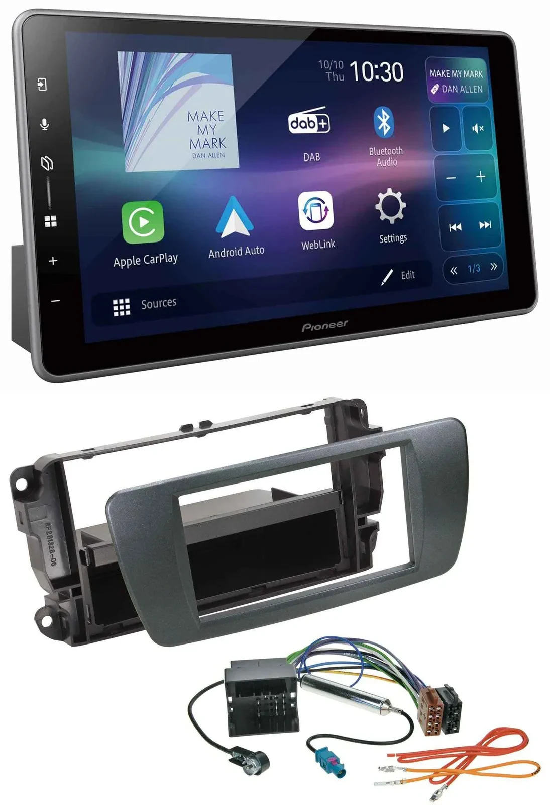 Pioneer Bluetooth USB DAB MP3 Autoradio für Seat Ibiza ab 08 azabacheschwarz