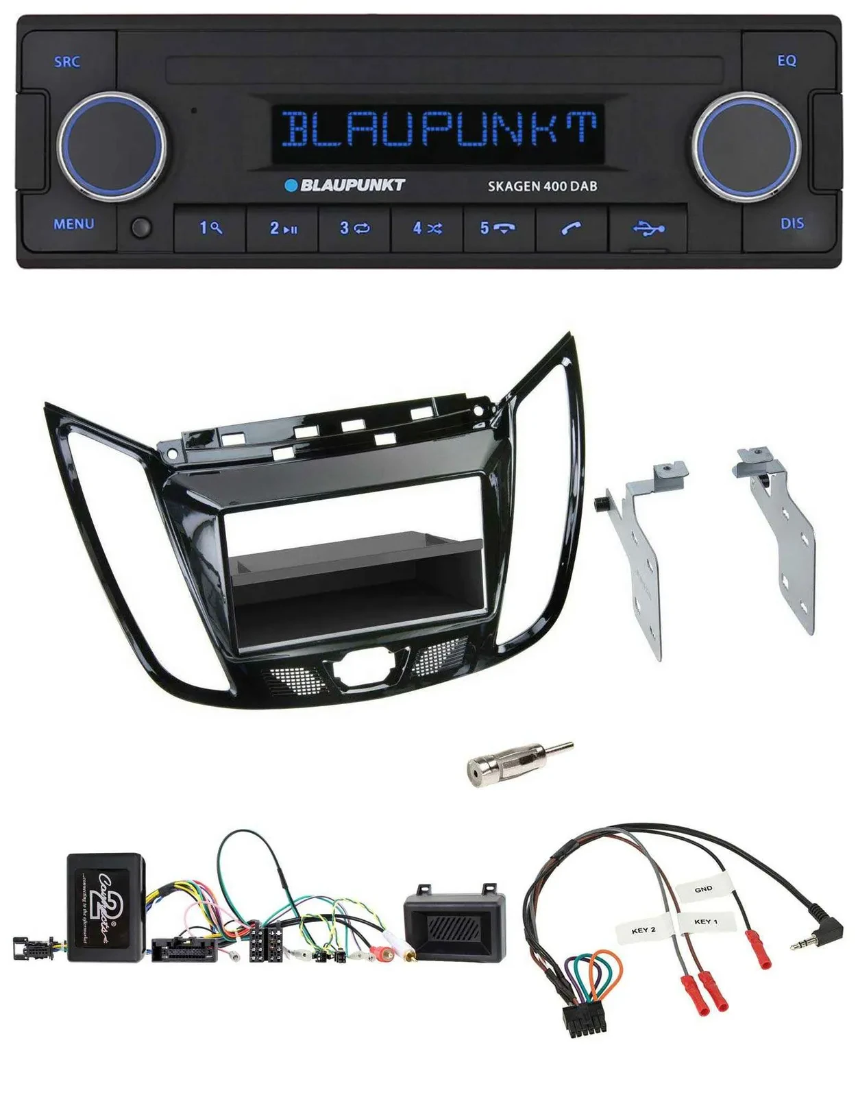 Blaupunkt DAB USB Bluetooth Lenkrad Autoradio für Ford C-Max Kuga Klavierlack sc