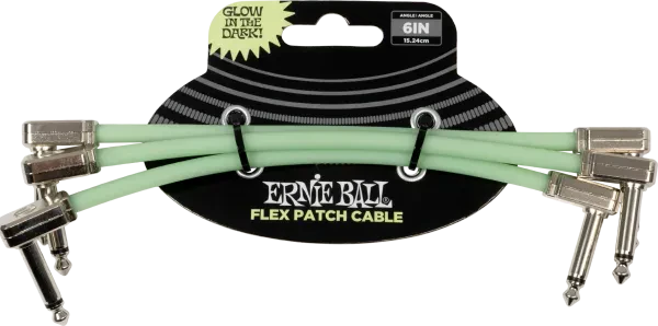 Патч-кабель инструментальный Ernie Ball 6475 Flex Cables Neon Green 0.15 м (3 штуки)