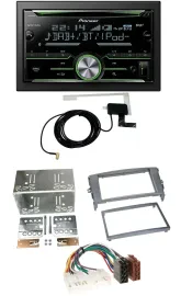 Автомагнитола Pioneer 2-DIN CD/USB/MP3 Bluetooth DAB для Toyota Auris (2007–2012) антрацит