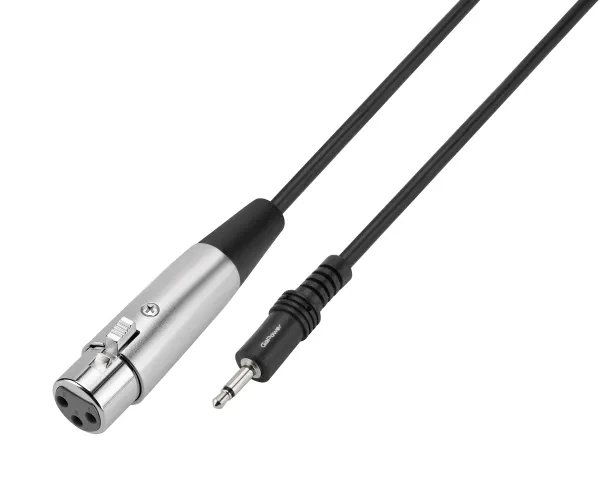 Коммутационный кабель GoPower 00-00032070 Jack 3.5 мм (M) – XLR, 3 м, ПВХ, черный