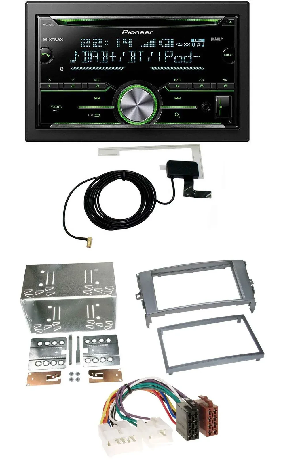 Автомагнитола Pioneer 2-DIN CD/USB/MP3 Bluetooth DAB для Toyota Auris (2007–2012) антрацит