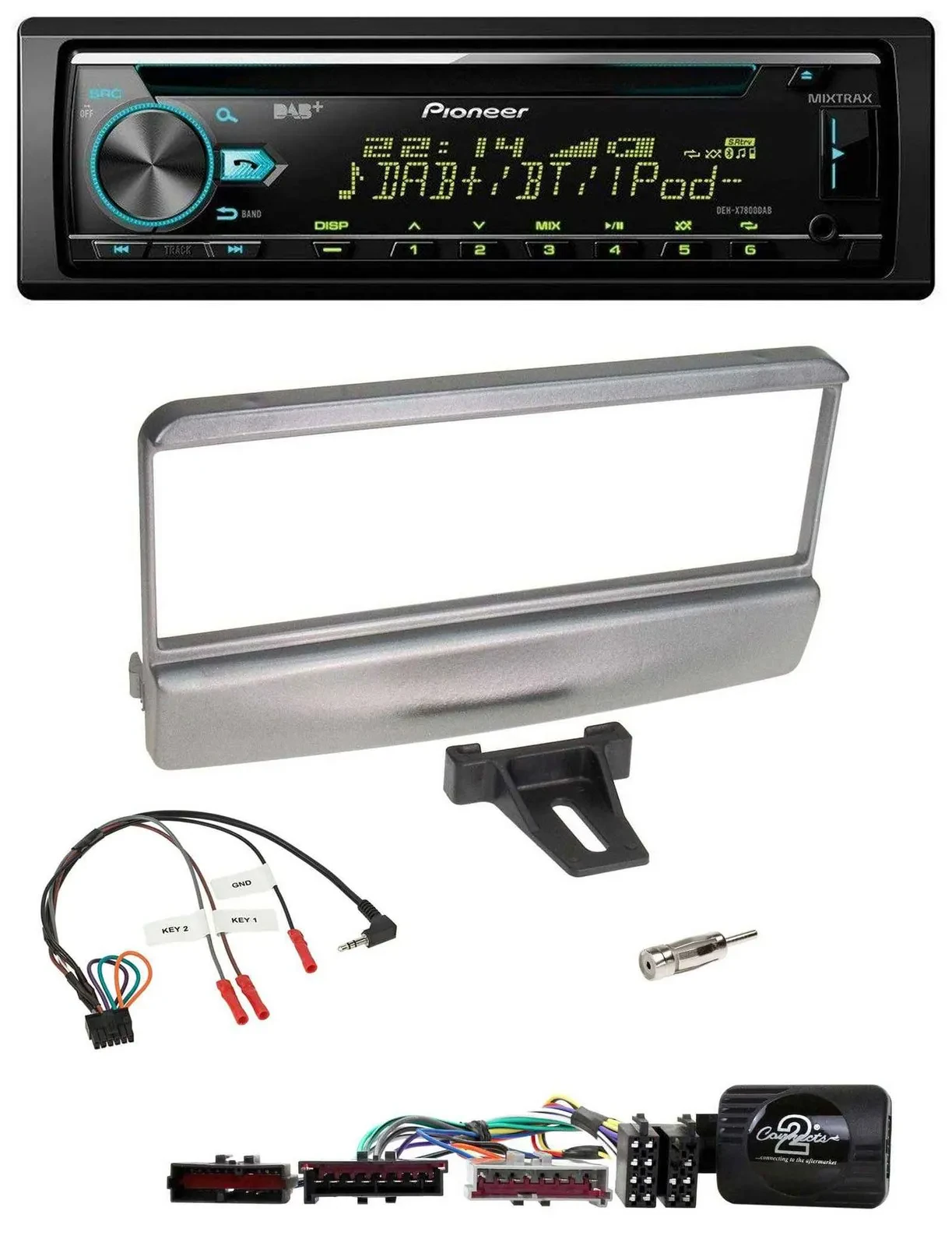 Pioneer DAB Lenkrad CD USB Bluetooth Autoradio für Ford Escort Focus silber