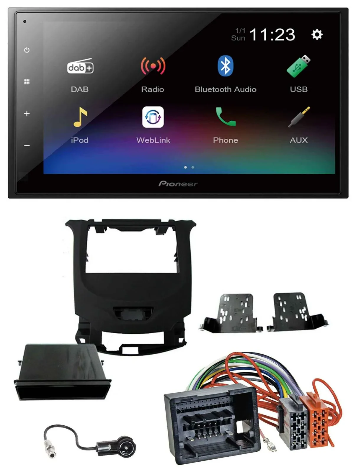 Pioneer USB Bluetooth DAB 2DIN MP3 Autoradio für Chevrolet Cruze ab 16 Klavierla