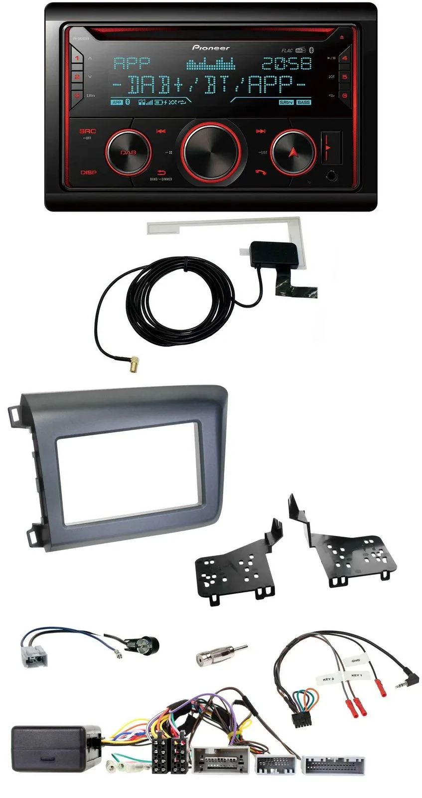 Автомагнитола для Honda Civic (US) Pioneer 2DIN DAB USB CD Bluetooth