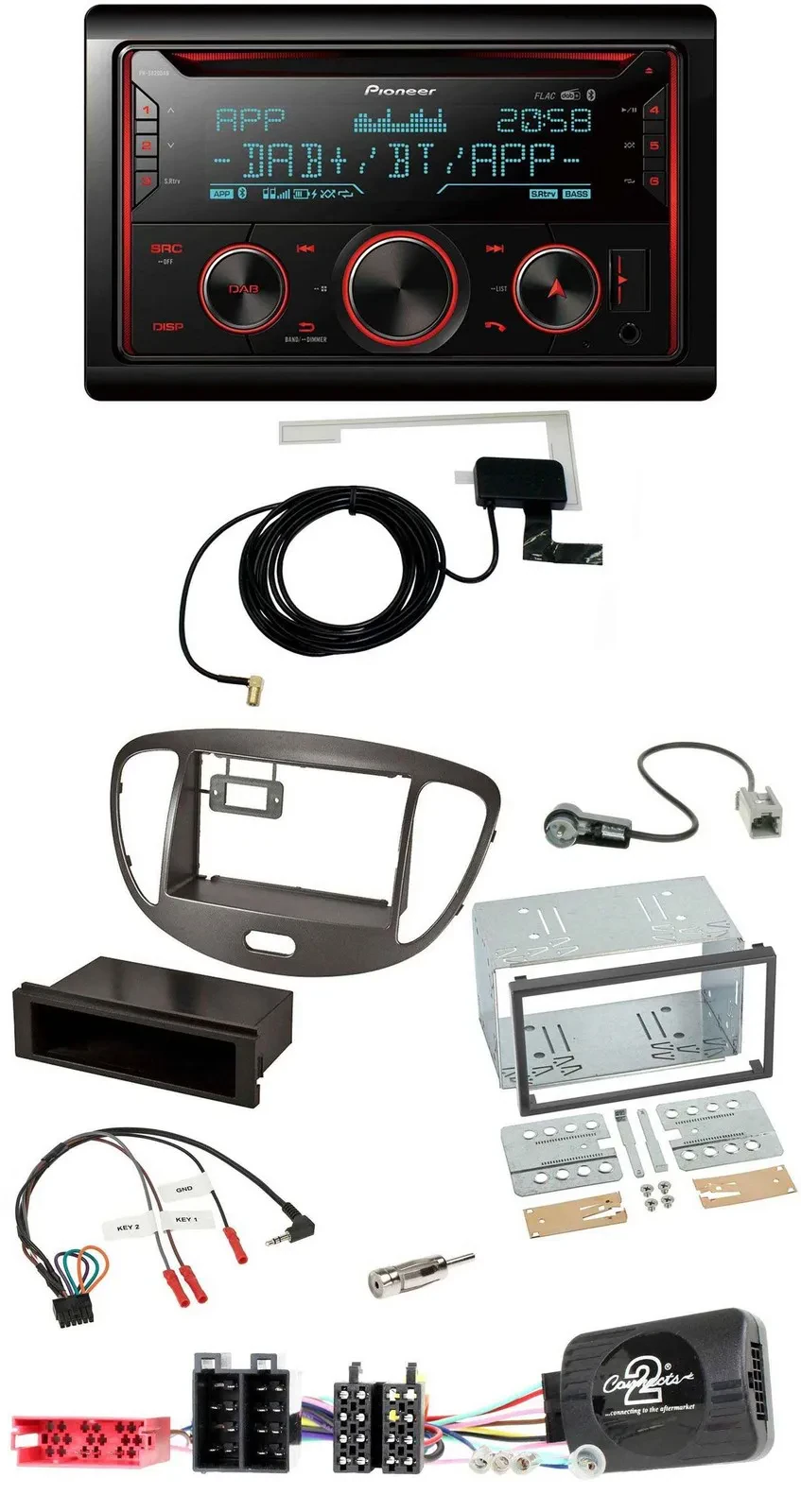 Pioneer 2DIN Lenkrad DAB USB CD Bluetooth Autoradio für Hyundai i10 2009-13 dunk