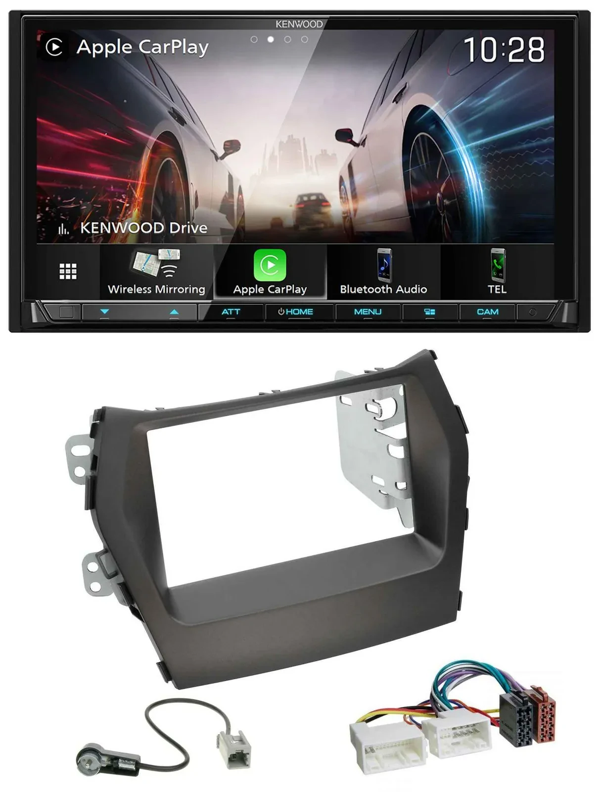 Kenwood MP3 2DIN USB DAB Bluetooth Autoradio für Hyundai Santa Fe ab 12 ohne Nav