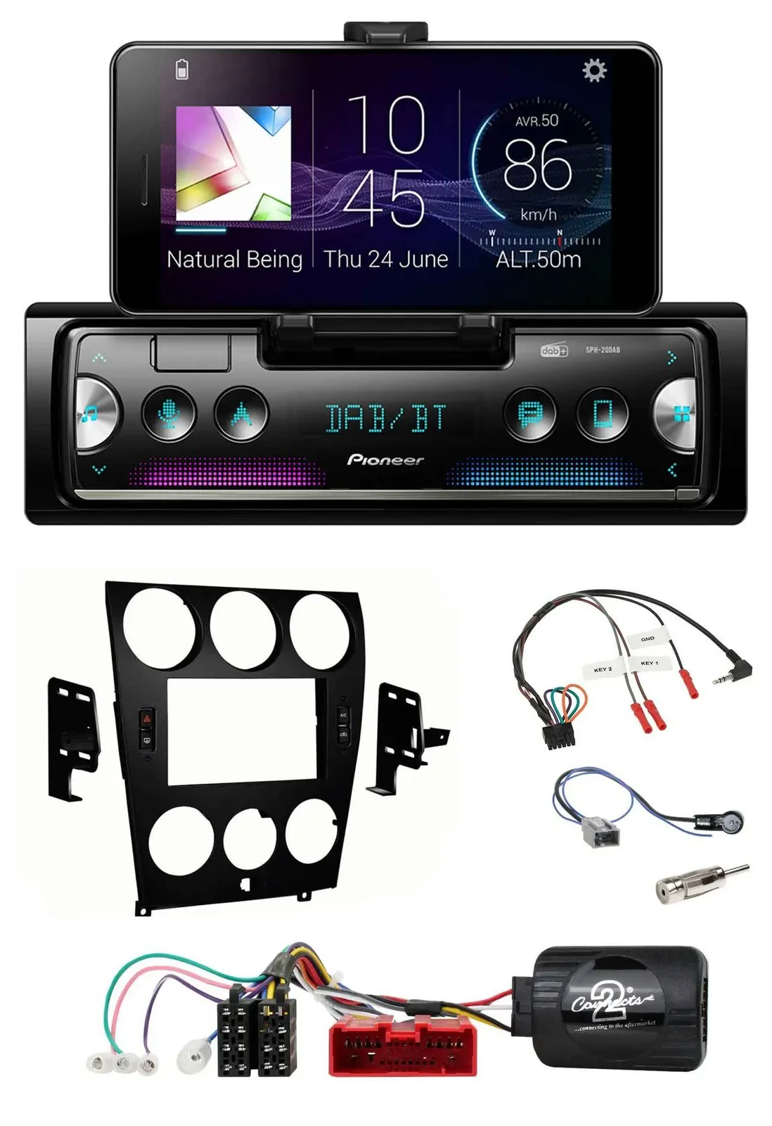Pioneer USB Lenkrad Bluetooth DAB Autoradio für Mazda 6 (2006-2008)