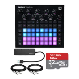 Novation Circuit Tracks Groovebox Bundle with USB Hub 32GB Card and Cables