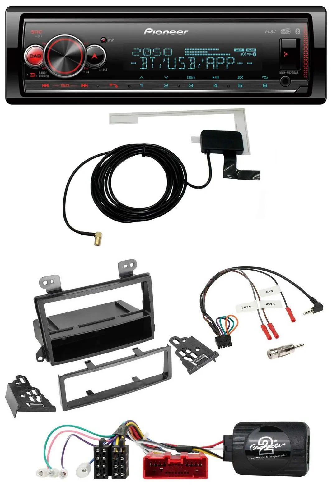 Pioneer Bluetooth DAB USB Lenkrad Autoradio für Mazda MPV (2000-2006)