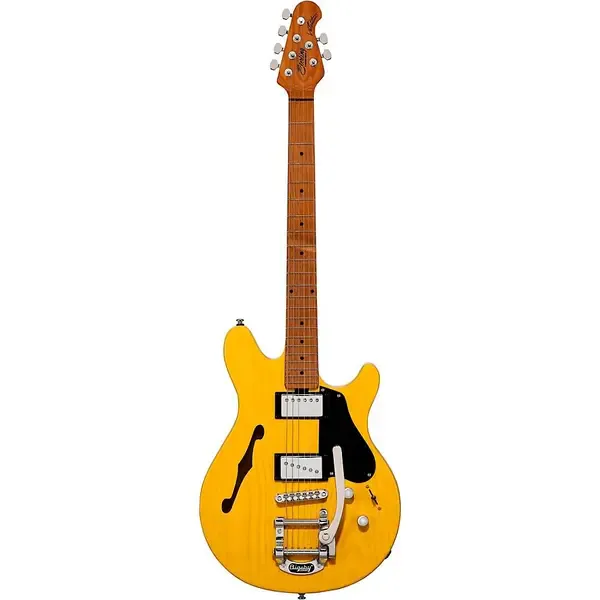 Полуакустическая электрогитара Sterling by Music Man Valentine Chambered Bigsby Butterscotch