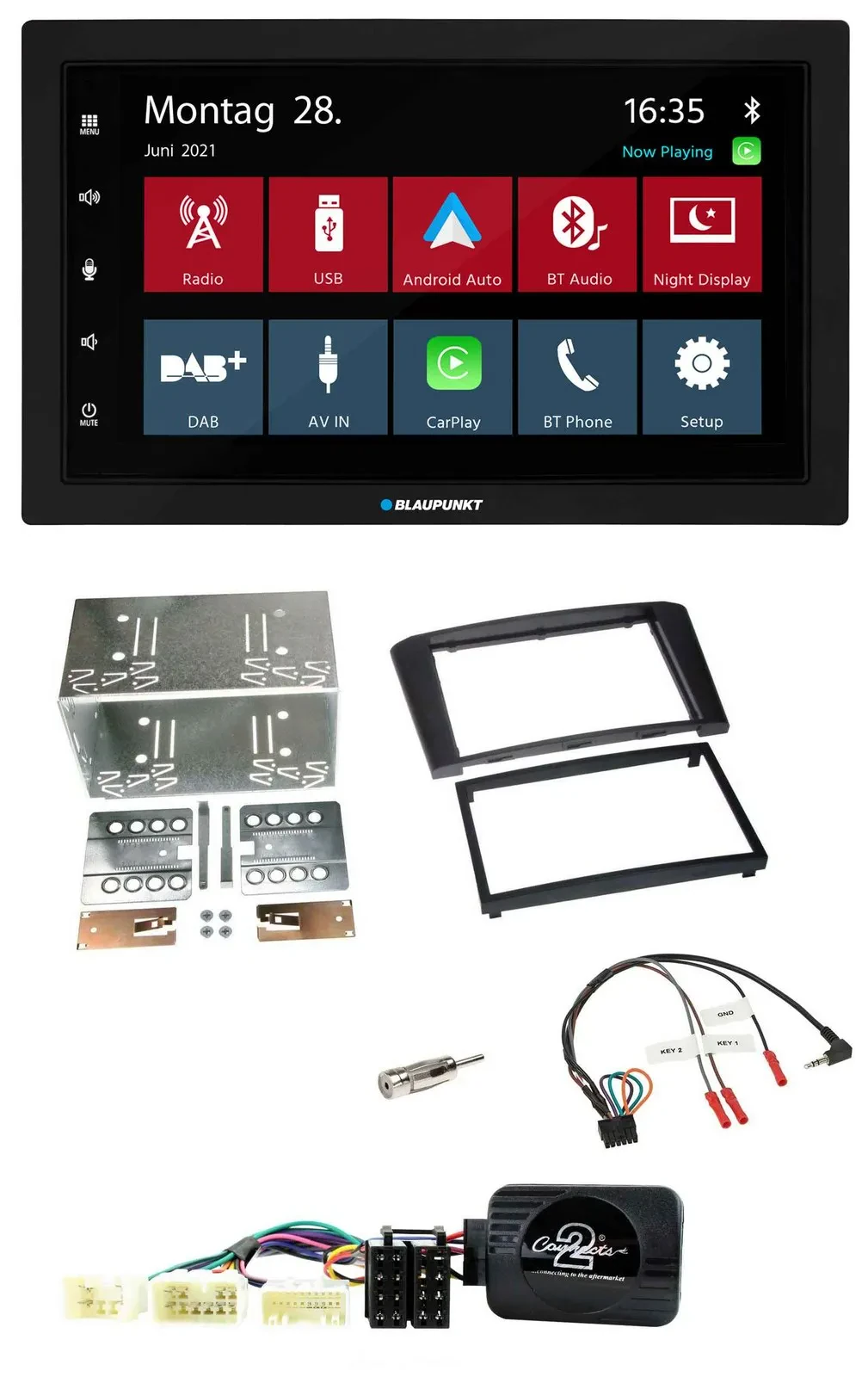 Blaupunkt Lenkrad Bluetooth DAB 2DIN USB Autoradio für Toyota Avensis 2003-2009