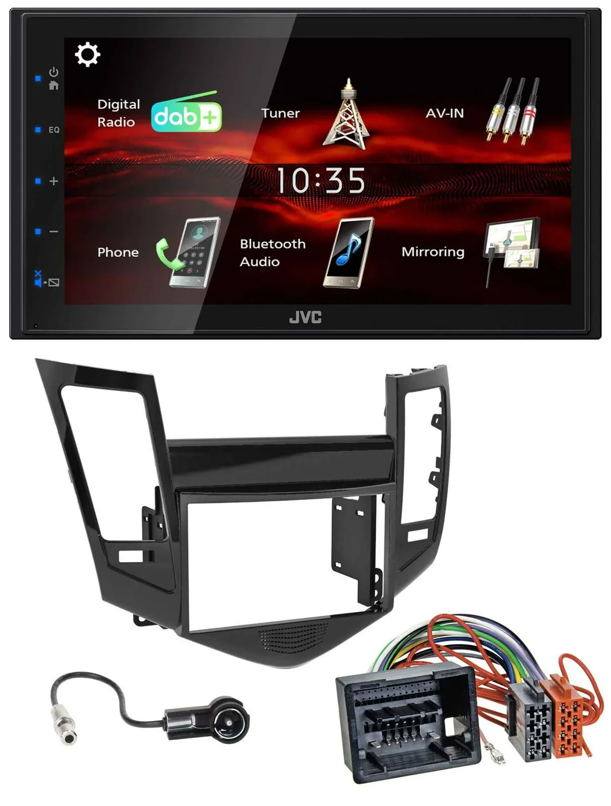 JVC USB Bluetooth MP3 DAB 2DIN Autoradio für Chevrolet Cruze ab 2009