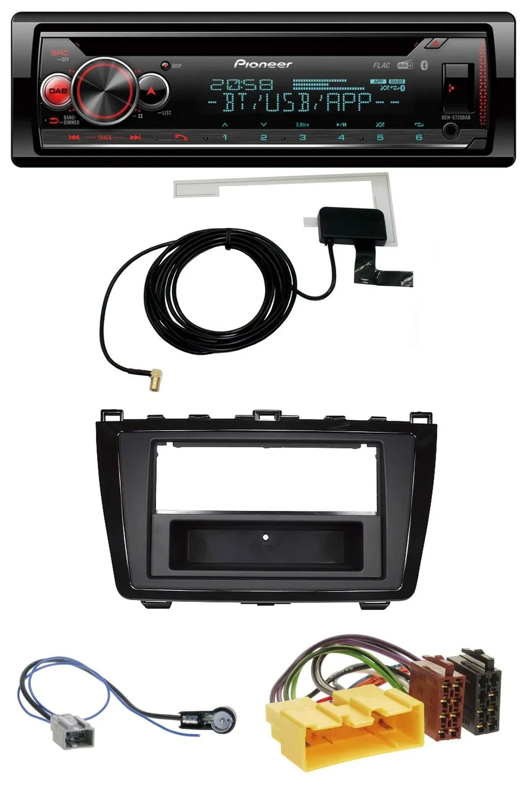 Автомагнитола для Mazda 6 (2008–2012) Pioneer DAB CD MP3 USB Bluetooth, глянцевая