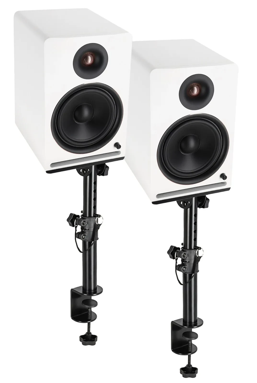 Активные студийные мониторы Rockville APM8W v2 8" белые, USB, Bluetooth (набор, пара) с настольными стойками