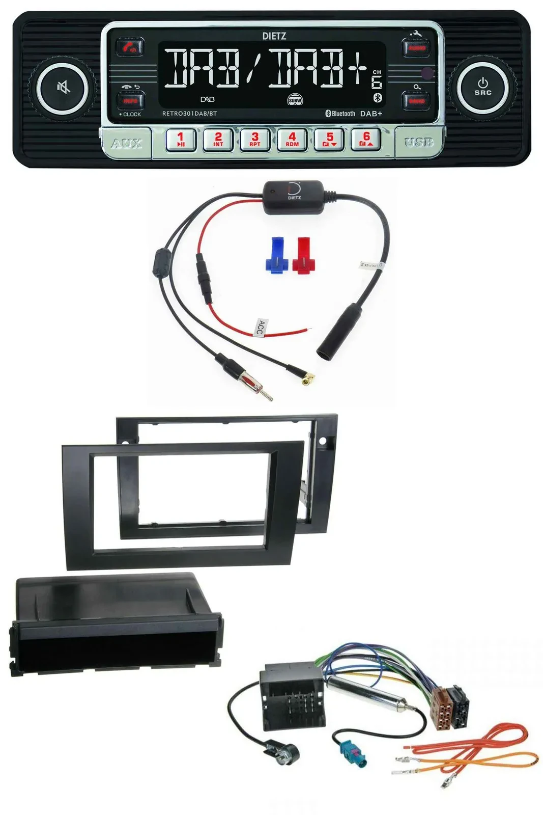 Dietz MP3 DAB Bluetooth USB Autoradio für Audi A4 01-08 B6 B7 Symphony Quadlock