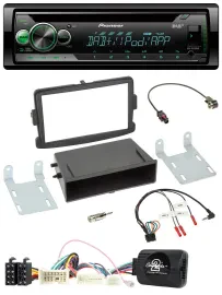 Автомагнитола Pioneer CD/USB/MP3/DAB, черная, для Dacia Logan/Sandero (с 2012), совместима с кнопками на руле