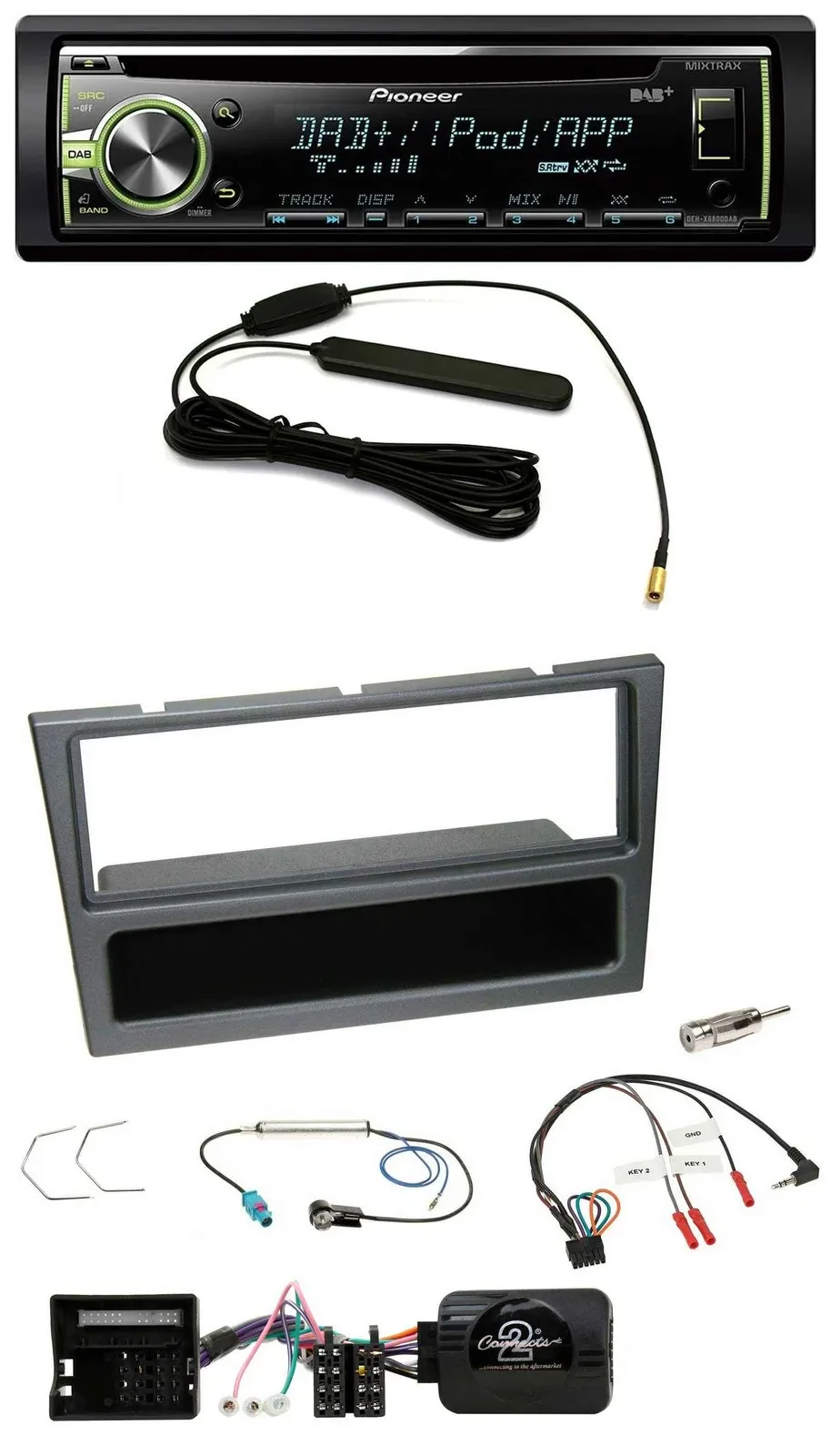 Pioneer MP3 USB CD DAB Lenkrad Autoradio für Opel Corsa C Meriva Vectra C Tigra