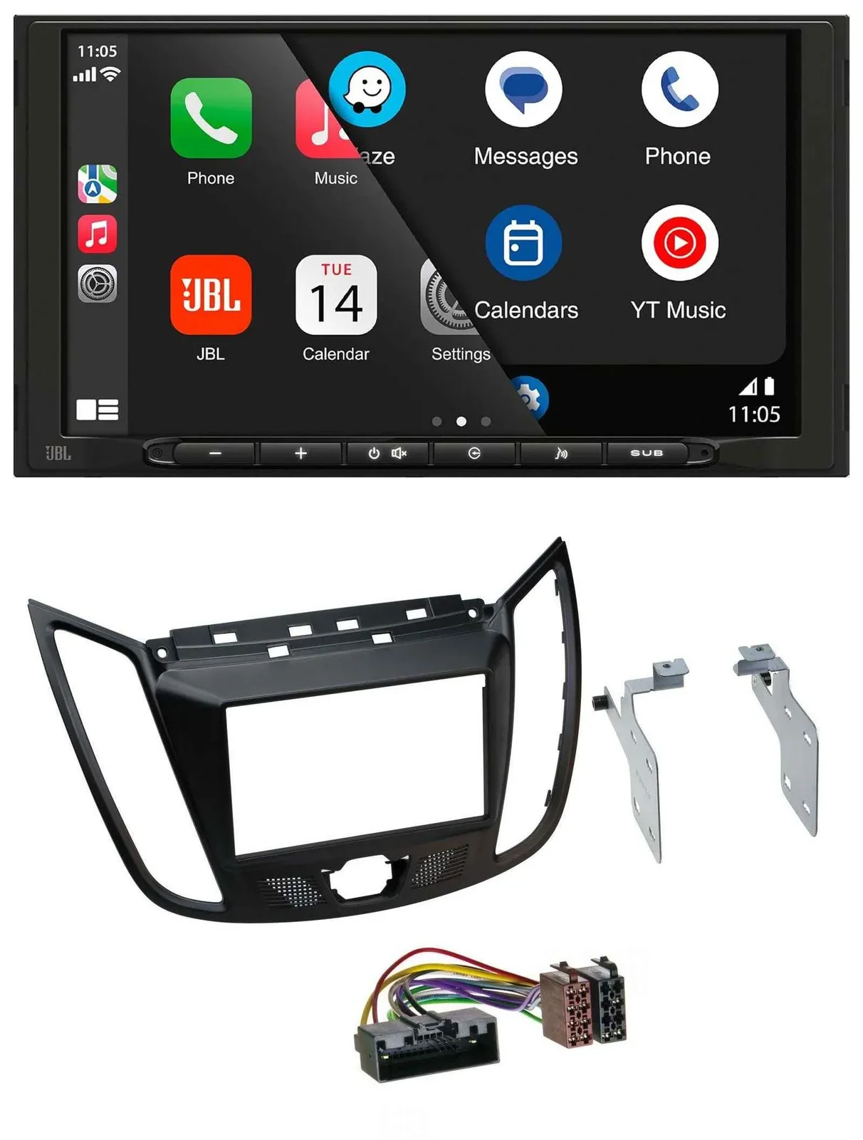 JBL USB 2DIN MP3 Bluetooth AUX Autoradio für Ford Kuga (DM2, ab 2013)