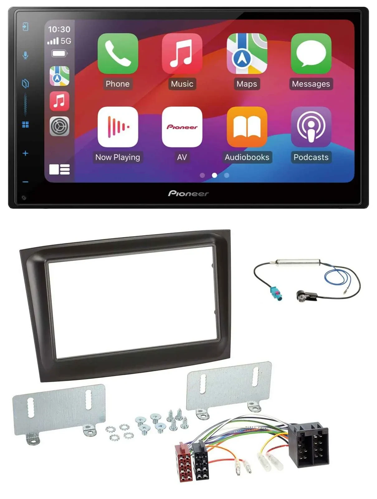 Pioneer DAB USB MP3 Bluetooth 2DIN Autoradio für Fiat Doblo ab 15 schwarz