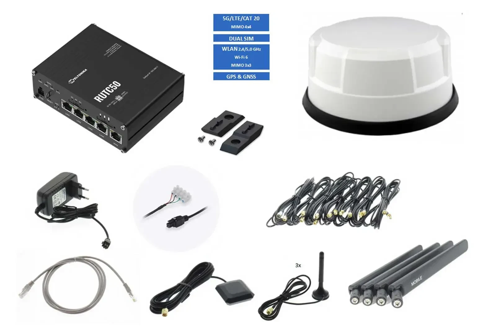 Teltonika 5G WLAN Router RUTC50 ANT715 weiß Träger 15907 TEL-RUTC50-715-7