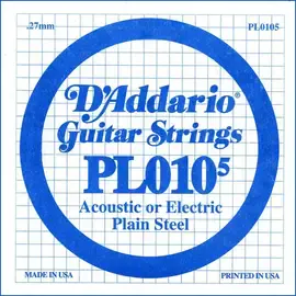 Струна для акустической и электрогитары D'Addario PL010 High Carbon Steel Custom Singles, сталь, калибр 10