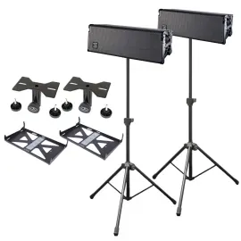 (2) DAS Event 210A Dual 10" Powered Line Array Speakers with Adaptors and Stands