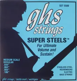 Струны для бас-гитары GHS 5500 44-106