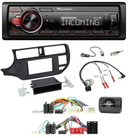 Автомагнитола для Kia Rio (2011–2015) Pioneer Bluetooth, USB, DAB, поддержка кнопок на руле, черная
