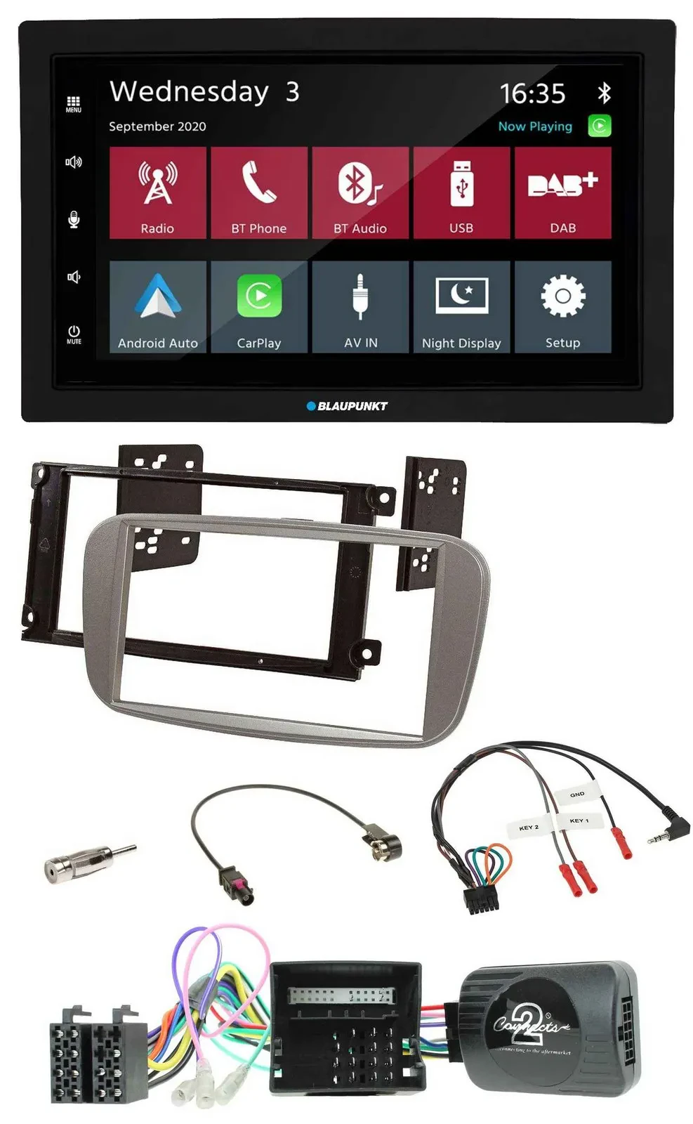 Автомагнитола для Ford C‑Max/Galaxy/Focus Blaupunkt 2 DIN, DAB, Bluetooth, USB, поддержка кнопок на руле