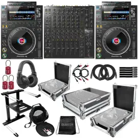 Pioneer CDJ-3000 Flagship Rekordbox Club DJ Multi Players w DJM-V10-LF & Cases