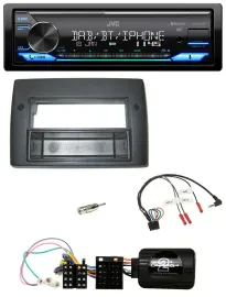Автомагнитола JVC Bluetooth DAB USB для Fiat Stilo 2001–2007 с поддержкой кнопок на руле и монтажной нишей