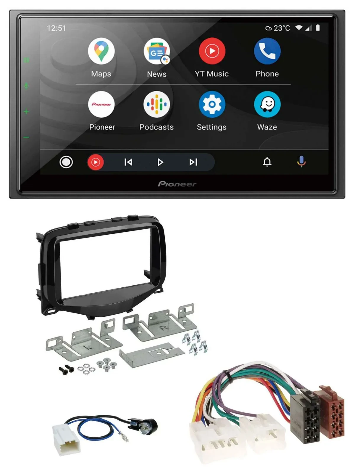 Автомагнитола Pioneer для Toyota Aygo (2014–2021) 2 DIN, USB, DAB, MP3, Bluetooth