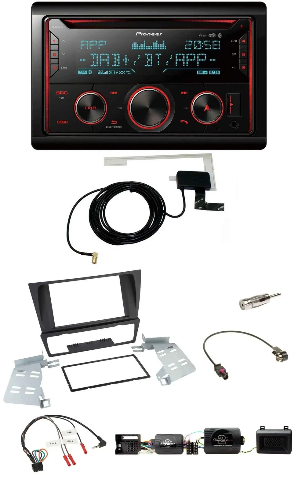 Автомагнитола Pioneer 2-DIN DAB USB CD Bluetooth для BMW 3 Series E90 E91 E92 E93