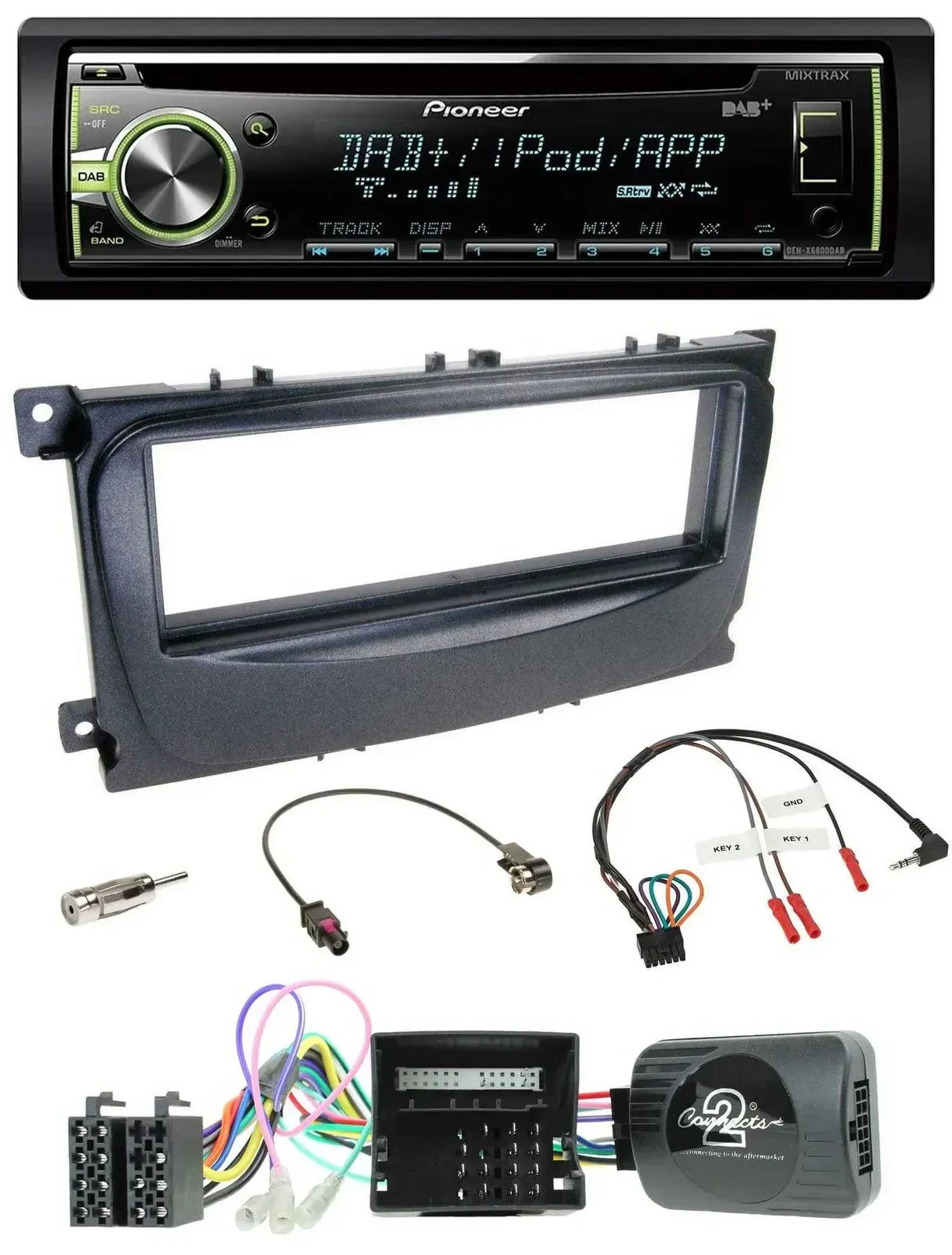 Автомагнитола Pioneer DAB USB MP3 CD для Ford Mondeo/S-Max 2007–2014 с CAN-Bus и управлением на руле