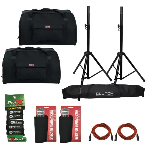 Gator GPA-TOTE15 Heavy Duty 15" Speaker Tote Bags Pair, Stands & Accessories