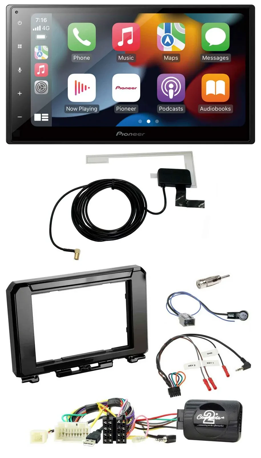 Автомагнитола 2DIN для Suzuki Jimny GJ (с 2018) Pioneer USB, Bluetooth, DAB