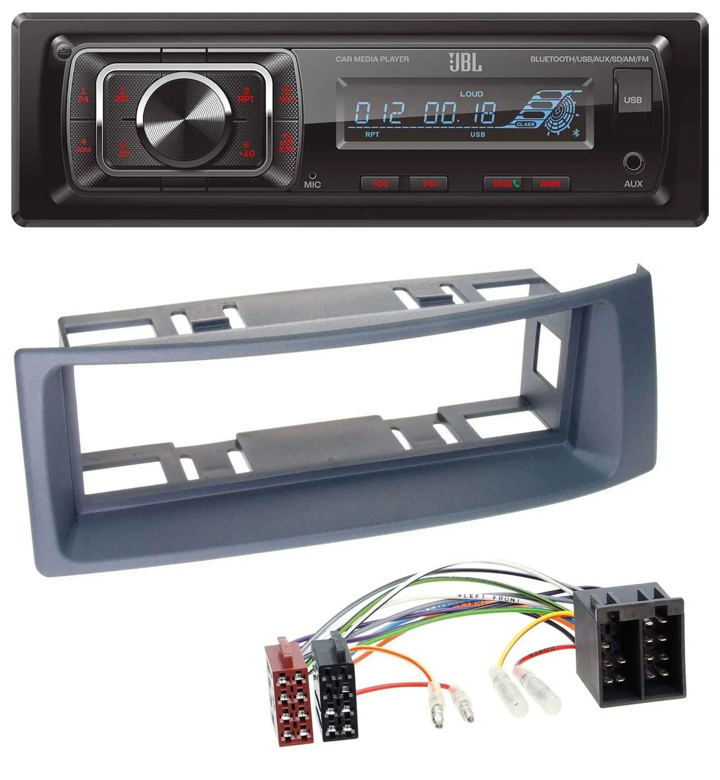 JBL SD AUX MP3 USB Bluetooth Autoradio für Renault Scenic Megane bis 03 grau