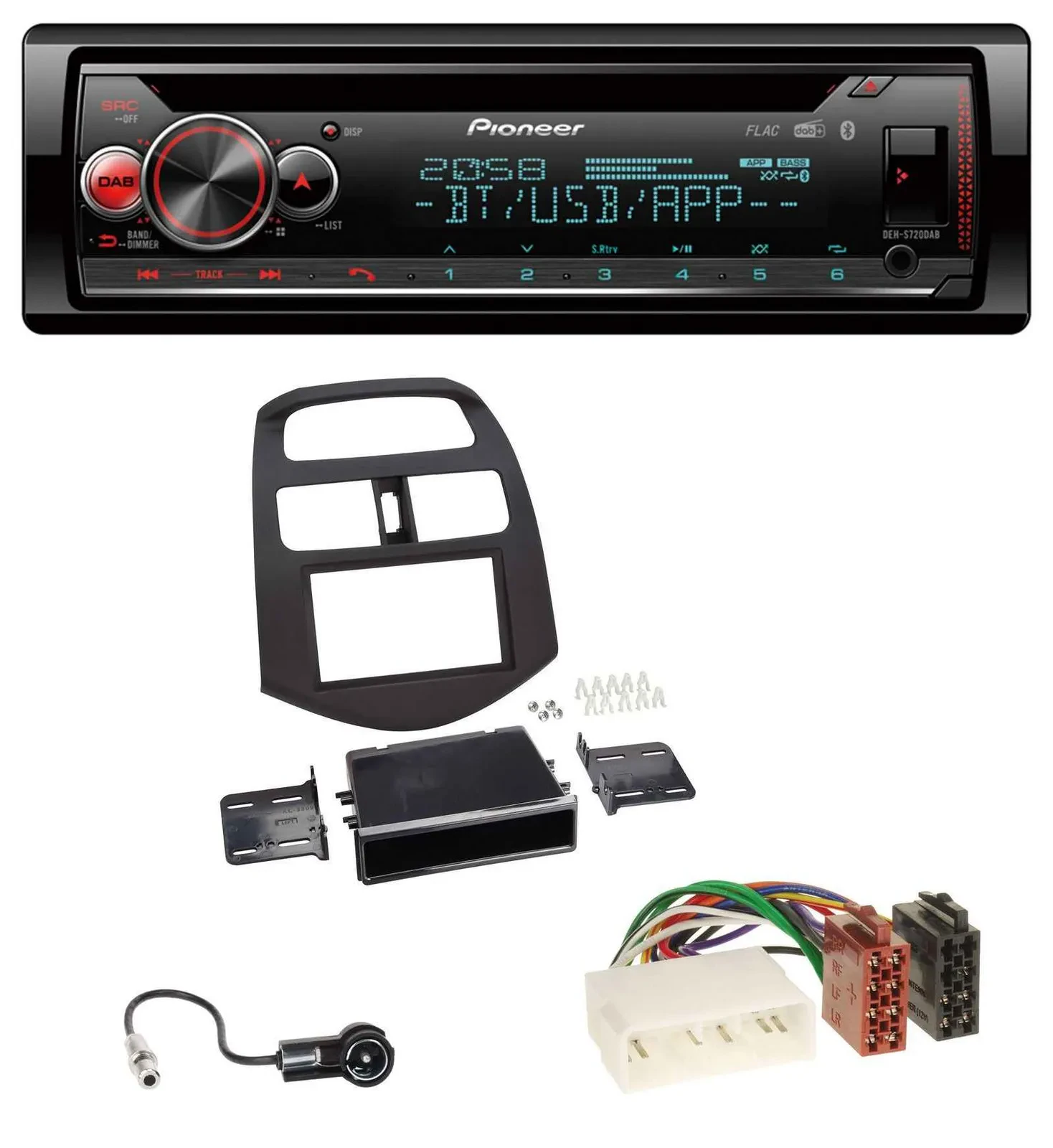 Автомагнитола Pioneer для Chevrolet Spark (2012–2013) CD, DAB, Bluetooth, USB, MP3